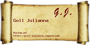 Goll Julianna névjegykártya